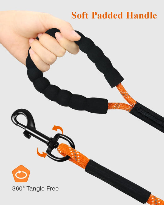Long Dog Leash, 15FT 30FT 50FT 66FT, Training and Recall Leash with Comfortable Padded Handle for Large Medium Small Dogs Walking, Camping, Orange 30FT