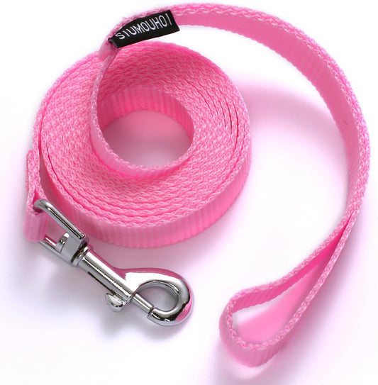 6 FT Puppy Leashes, Strong Traditional Style Leash with Easy to Use Collar Hook,Dog Lead Great for Small and Medium and Large Dog (Pink, 5/8 in x 6 ft)