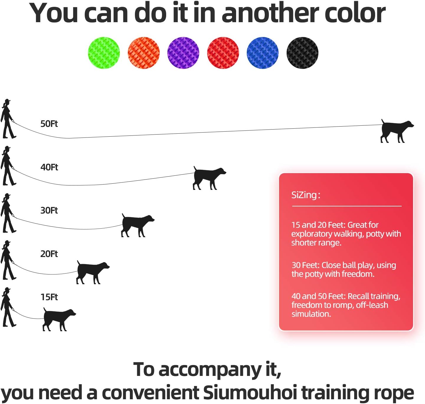 Dog/Puppy Obedience Recall Training Agility Lead - 15ft 20ft 30ft 40ft 50ft Training Leash - Great for Play, Camping, or Backyard - Red 20ft (20Feet, Red)
