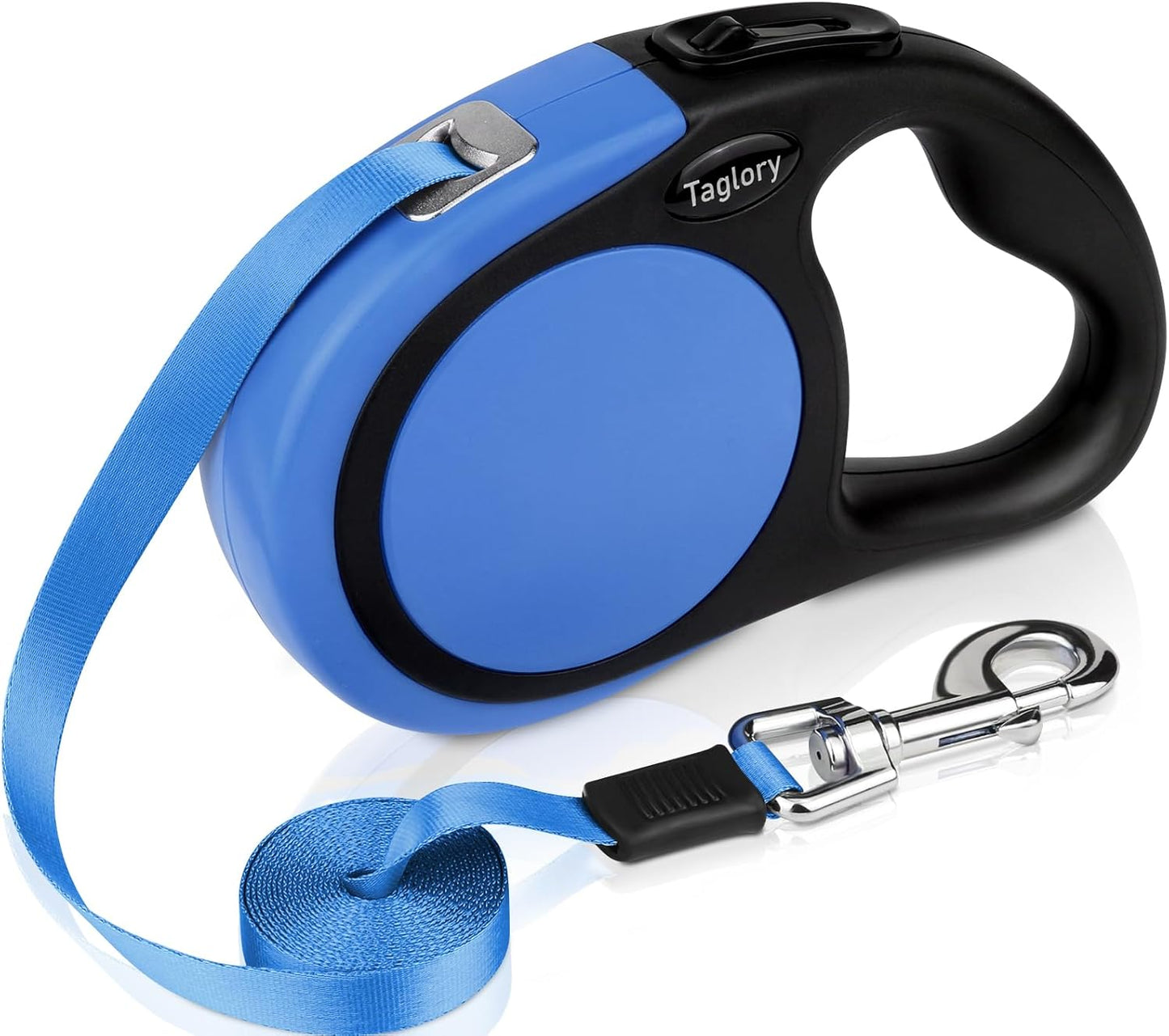 16"-24" inches Dog Collar and 16FT Retractable Dog Leash Set, No Tangle Dog Leash Retractable, Adjustable Reflective Dog Collar with Safety Locking Buckle for Large Dogs