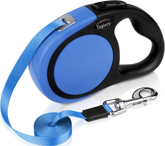 16"-24" inches Dog Collar and 16FT Retractable Dog Leash Set, No Tangle Dog Leash Retractable, Adjustable Reflective Dog Collar with Safety Locking Buckle for Large Dogs