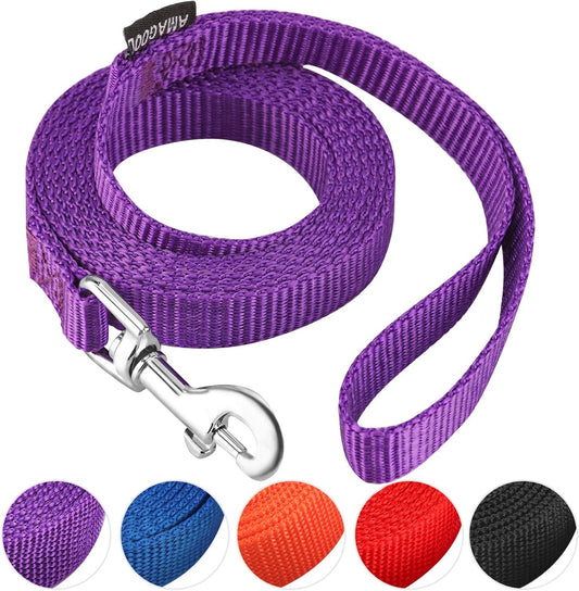 6 FT Puppy/Leash, Strong Traditional Style with Easy to Use Collar Hook, Great for Small, Medium and Large Dogs (5/8in x 6 ft, Purple)